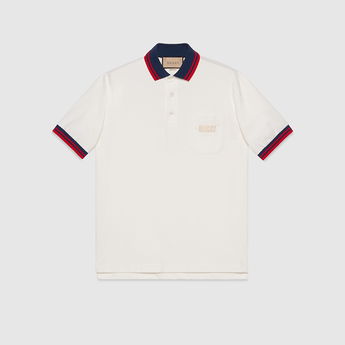 gucci pikarar print short‑sleeve polo shirt